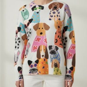 Colorful Dog Print Sweater